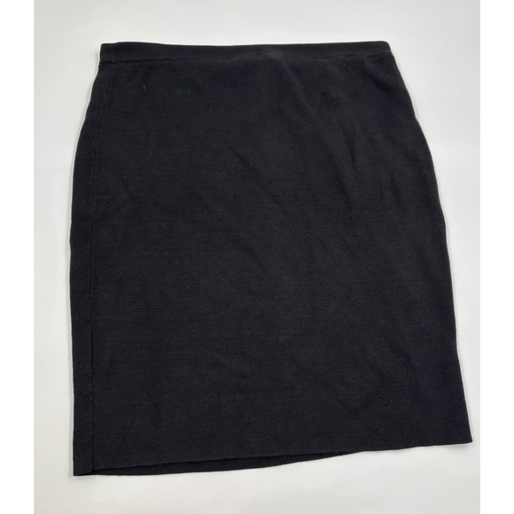 Eileen Fischer Women's PL‎ Silk Black Pencil Knee-Length Skirt - Picture 6 of 6